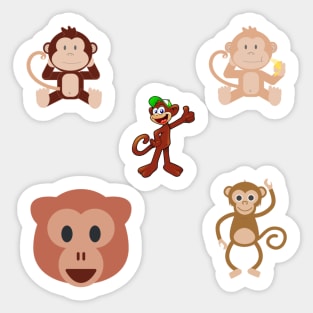 Monkeys 5 pk Stickers Collection Sticker